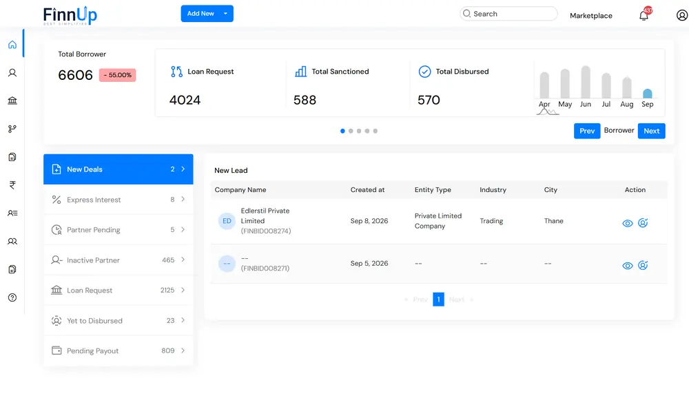 The FinnUp lending platform interface